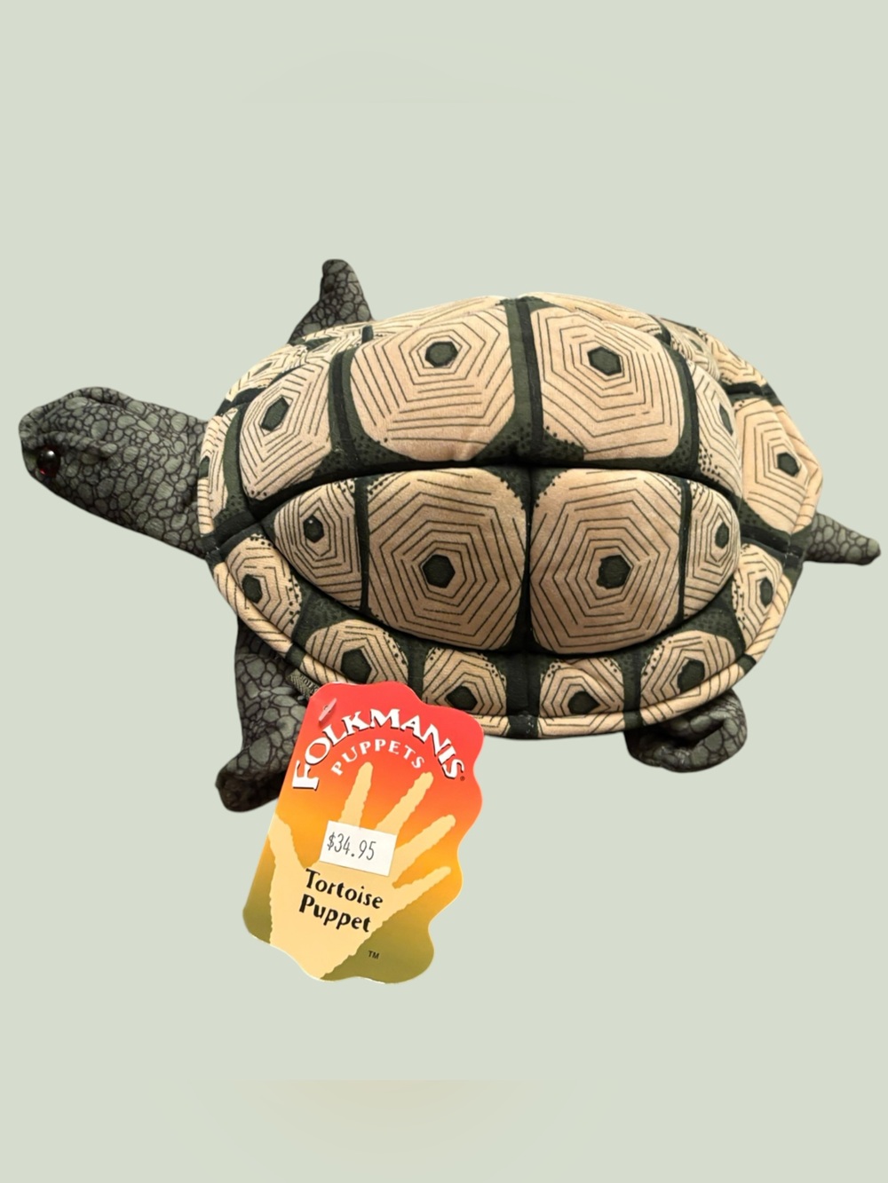 Folkmanis Tortoise Hand Puppet - Black & Cream